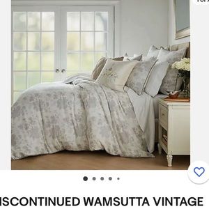 Dinan Wamsutta Vintage 29” Square Linen Decor Bedding Accent Pillow Floral Grey